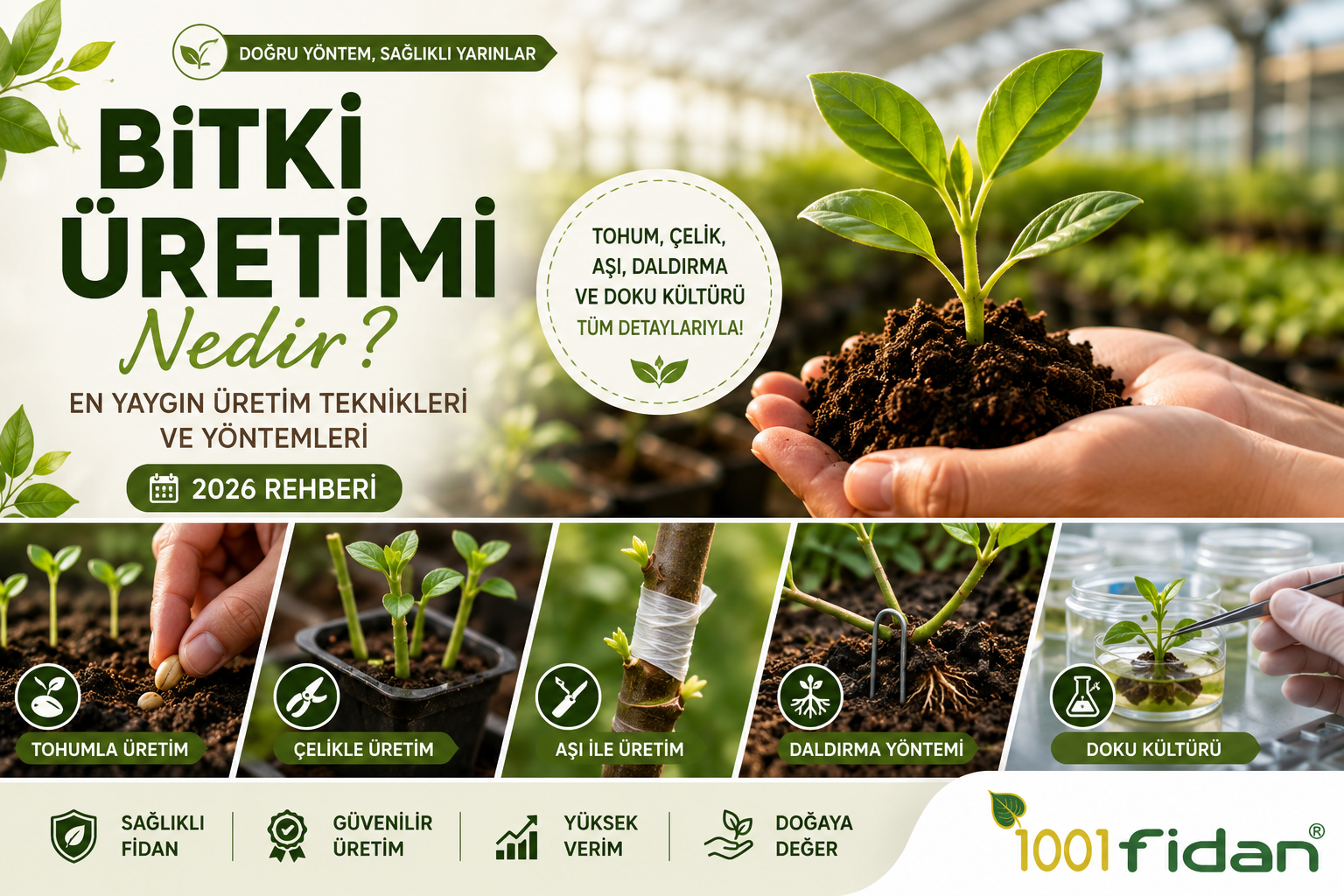 Bitki Üretimi Nedir? En Yaygın Üretim Teknikleri ve Yöntemleri (2026 Rehberi) görseli.