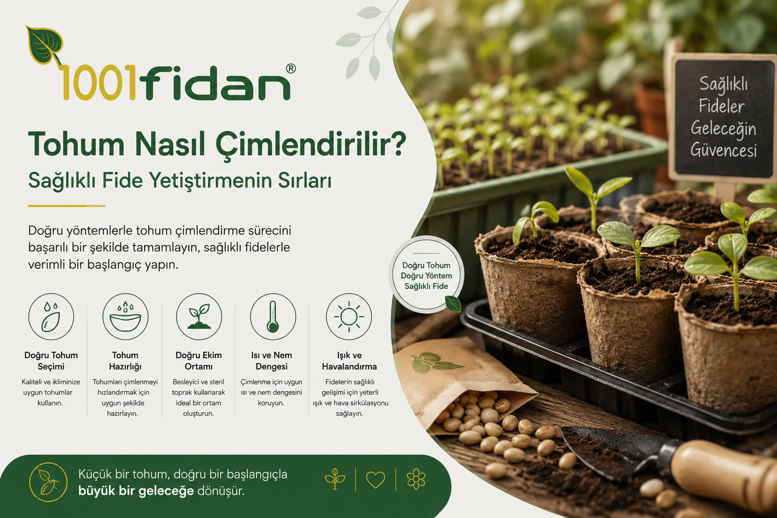 Tohum nasıl çimlendirilir? Sağlıklı fide yetiştirmenin sırları, doğru çimlendirme yöntemleri ve fide bakımı rehberi.