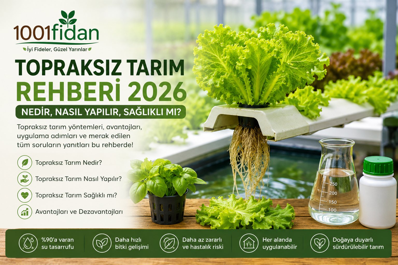 Topraksız Tarım Rehberi 2026: Nedir, Nasıl Yapılır, Sağlıklı mı?