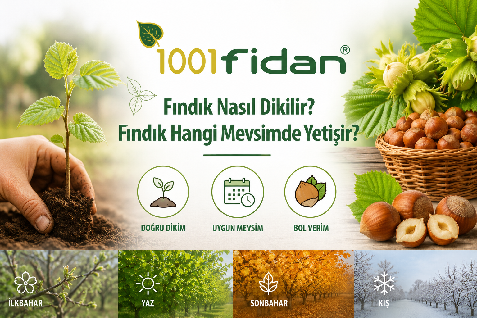 Fındık nasıl dikilir ve fındık hangi mevsimde yetişir konulu 1001fidan blog görseli