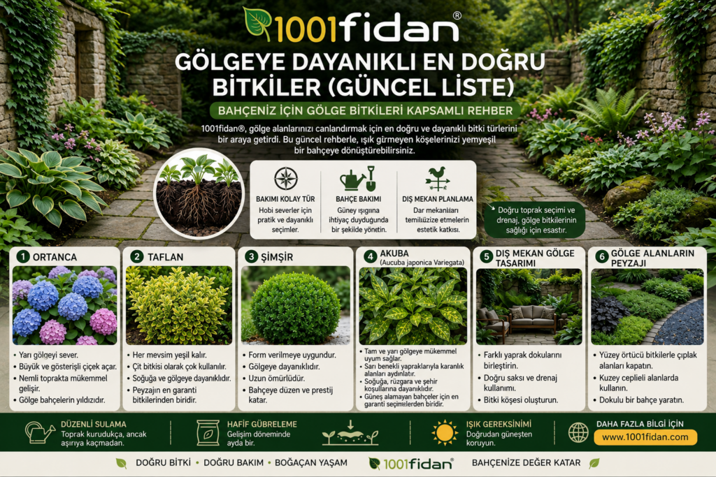 Az ışık alan bahçeler için gölgeye dayanıklı bitkiler ve tasarım fikirleri.
