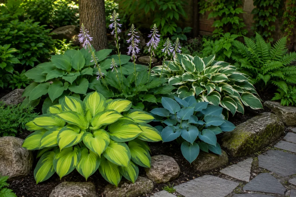 Gölgeye dayanıklı hosta çeşitleri ve peyzaj görünümü